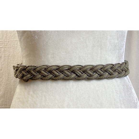 Marjorie Baer SF Green Woven Brass Stud Braided Belt OS main image 7